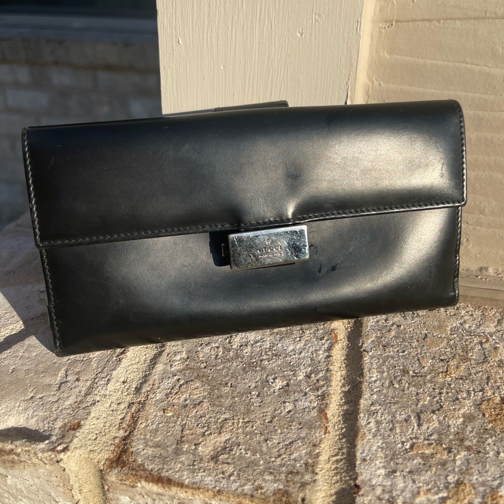 Authentic Gucci Long Wallet Black leather - Picture 7 of 9
